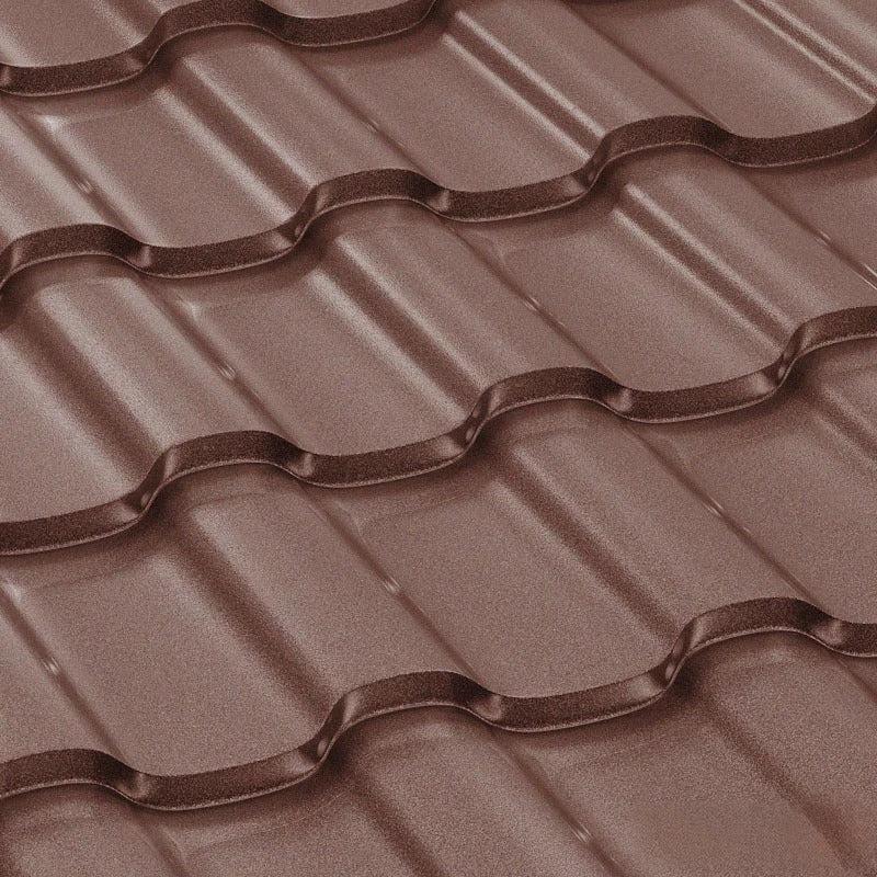 Метални керемиди Iberic с шоколадово кафяво покритие, идеални за скатни покриви | LATIVA.bg