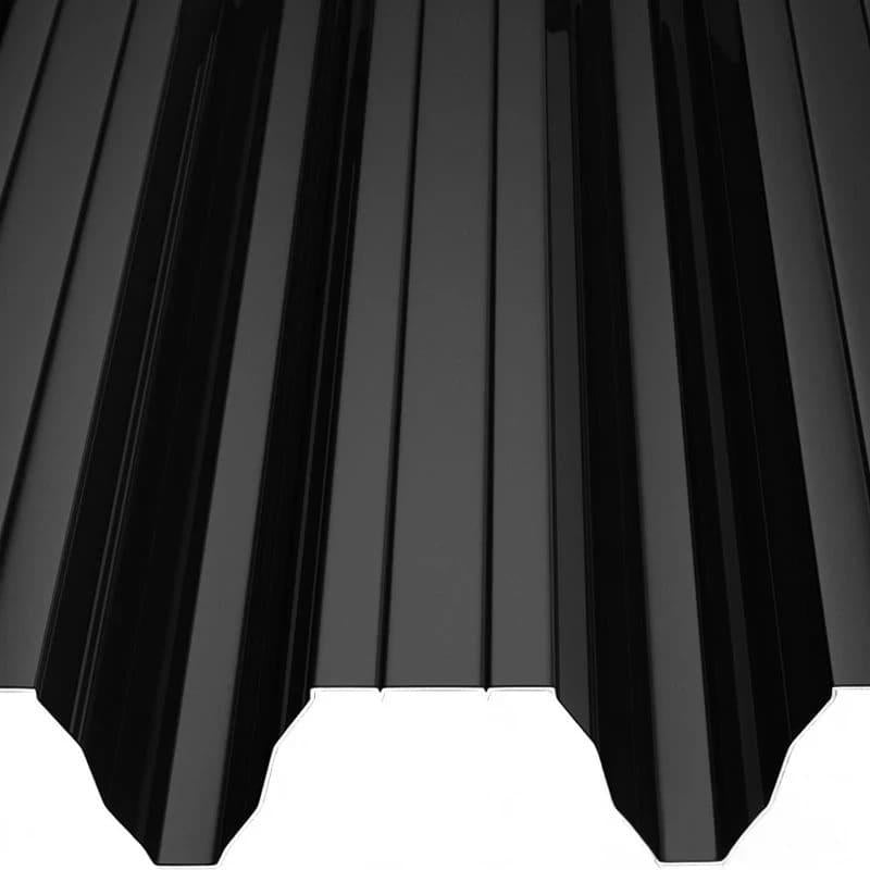 Високопрофилна ламарина T135 в черен цвят, идеална за ремонт на покриви и фасадни панели | LATIVA.bg