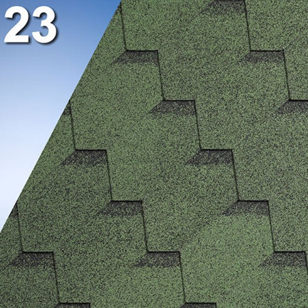 Битумна керемида IKO Armourshield Plus в зелено, идеална за ремонт на покриви, лесен монтаж и дълготрайност от LATIVA.bg.