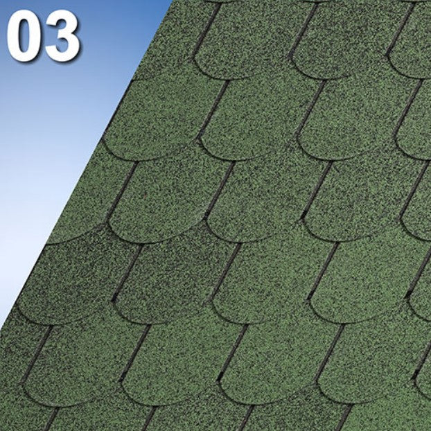 Битумна керемида IKO Bibershield в зелено, идеална за СКАТНИ ПОКРИВИ, устойчивост и стил от LATIVA.bg.