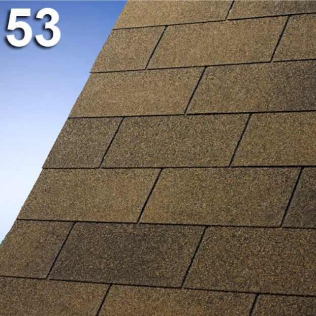 Битумна керемида IKO Superglass 3Tab с кафява текстура, идеална за ремонт на покриви, устойчивост на UV лъчи и атмосферни влияния - LATIVA.bg