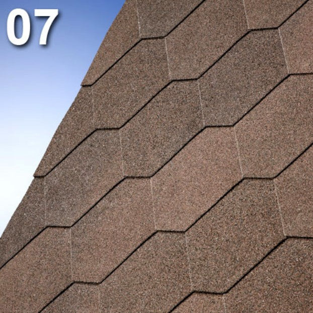 Битумна керемида IKO Superglass HEX с хексагонален дизайн, идеална за ремонт на покриви, издръжлива и самозалепваща се, LATIVA.bg