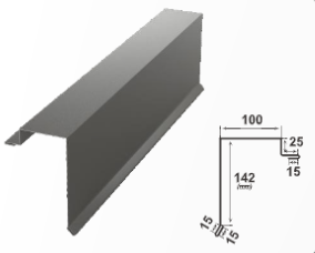 Челна планка Ретро BILKA - метален елемент за скатни покриви с размери 100x142 мм.