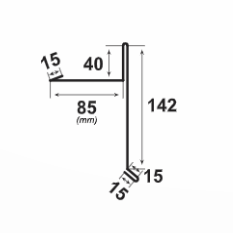 Челна планка - комбинирана с размери 142x85 мм, подходяща за ремонт на покриви и монтаж на покривни конструкции.
