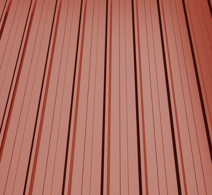 Фасадна ламарина BILKA L12 в червен цвят, идеална за покривни ремонти в София с конкурентни цени.