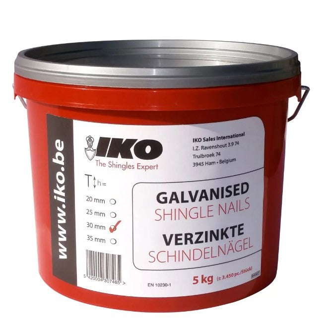 IKO гвоздеи 5kg с широка глава за ремонт на покриви, идеални за метални керемиди и хидроизолации - LATIVA.bg
