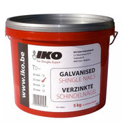 Галванизирани гвоздеи IKO 5kg с широка глава, идеални за ремонт на покриви и монтаж на метални керемиди. LATIVA.bg