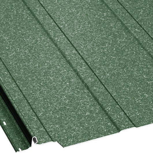 Метална керемида в тъмен зелен цвят, идеална за покриви и фасади, налична в магазин LATIVA.bg.