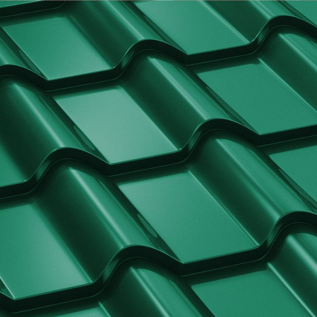 Метални керемиди BILKA Balcanic в зелено, идеални за покриви, цени за ремонт на покриви, латерална гладка повърхност - LATIVA.bg