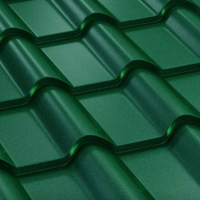 Метални керемиди BILKA Balcanic Mat в зелено за ремонт на покриви. Качествени покривни материали от LATIVA.bg