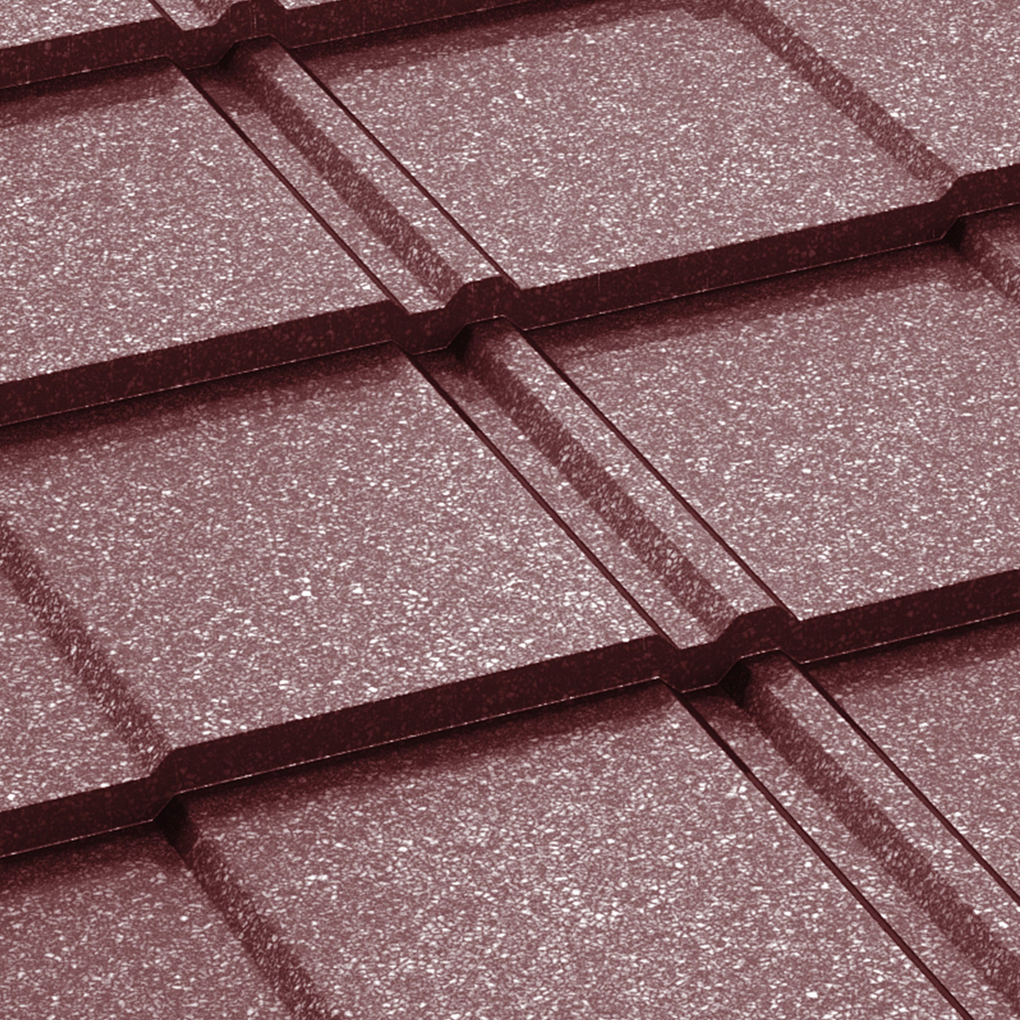 Метални керемиди BILKA Britanic Grande Mat в червен цвят, идеални за покриви и ремонт на покриви.