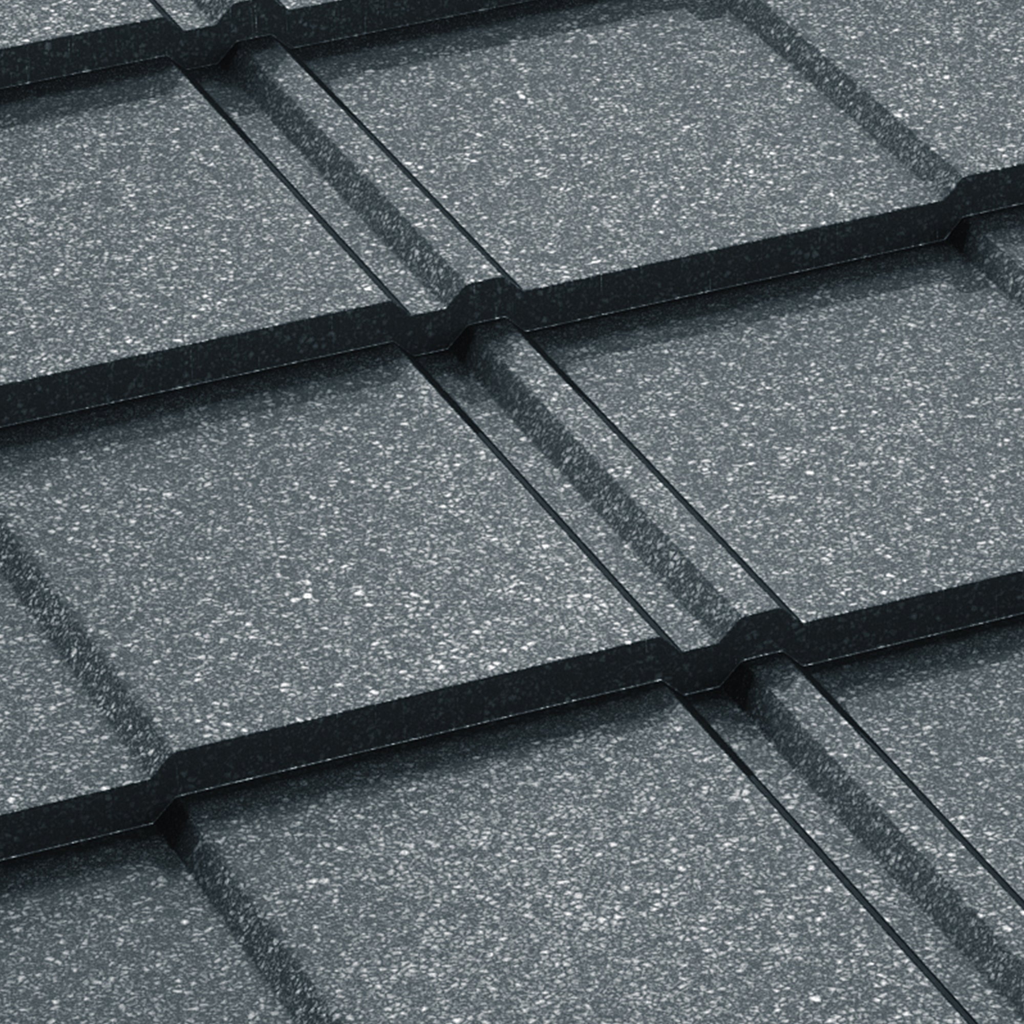 Метални керемиди BILKA Britanic Grande Mat в черен цвят, идеални за покривни ремонти и ново строителство