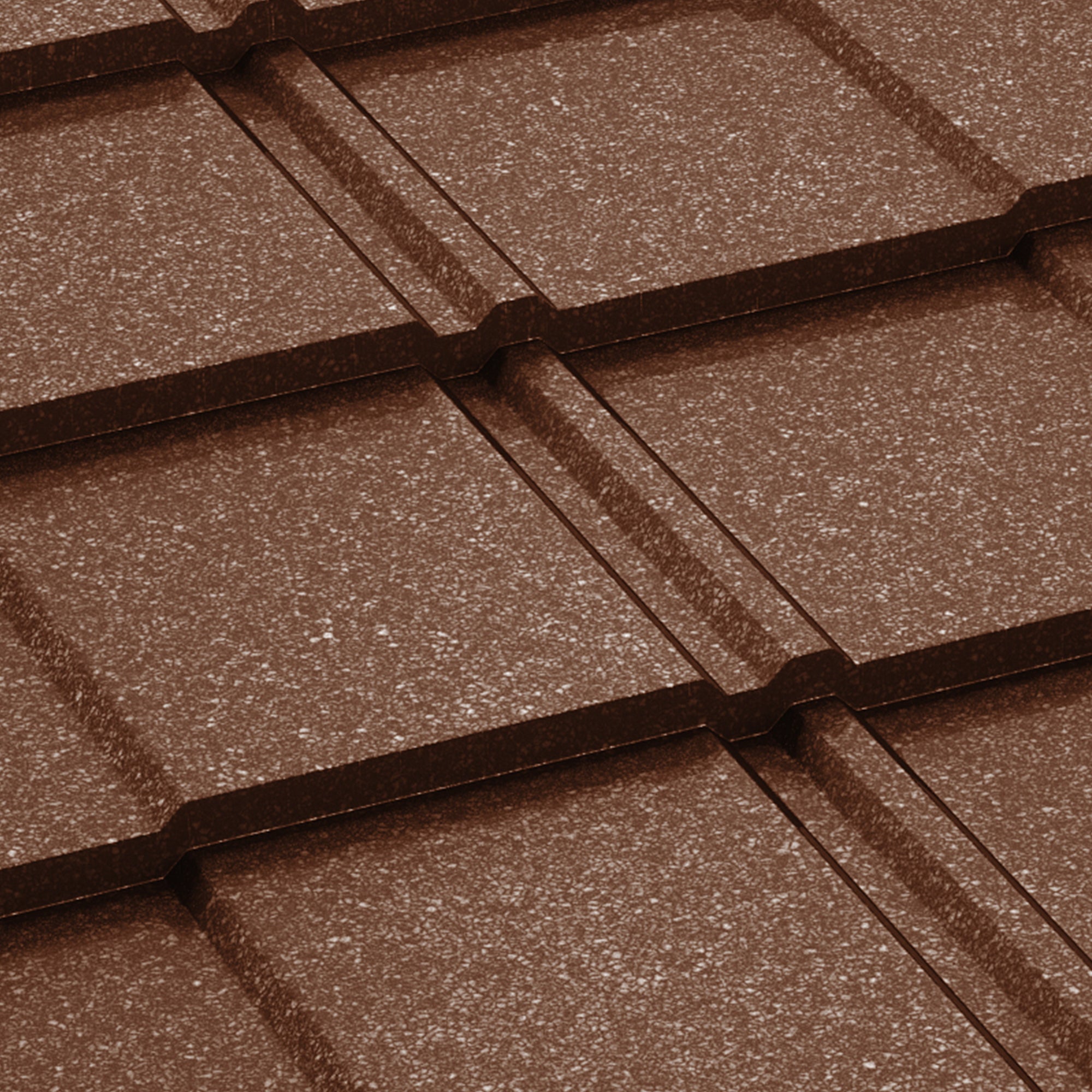 Метални керемиди BILKA Britanic Grande Mat в кафяв цвят – идеални за ремонт на покриви и изграждане на покриви.