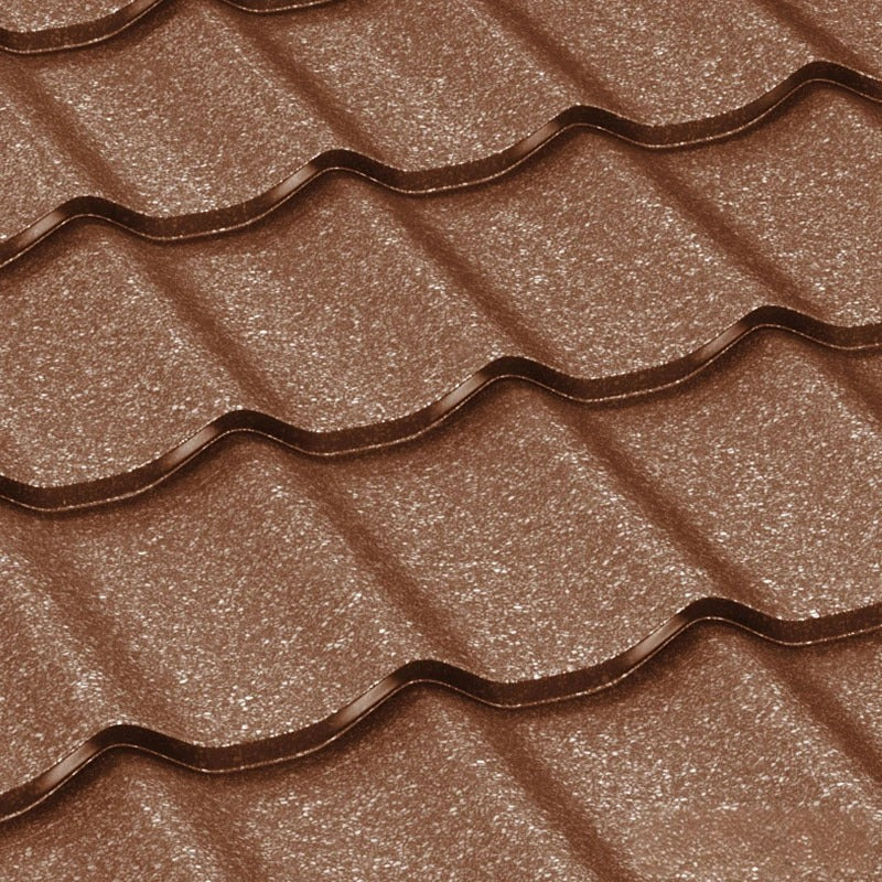 Метални керемиди BILKA Clasic Grande Mat в кафяв цвят, перфектни за ремонт на покриви и скатни покриви - LATIVA.bg