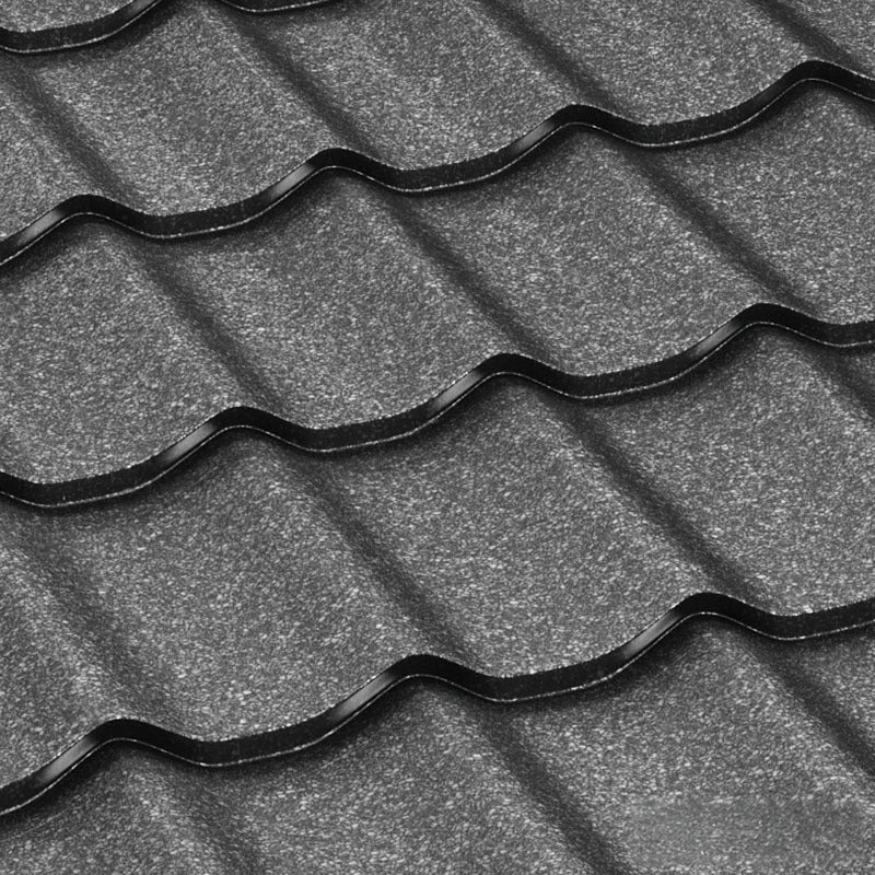 Метални керемиди BILKA Clasic Grande Mat в тъмен цвят, идеални за ремонт на покриви, цени и монтаж - LATIVA.bg