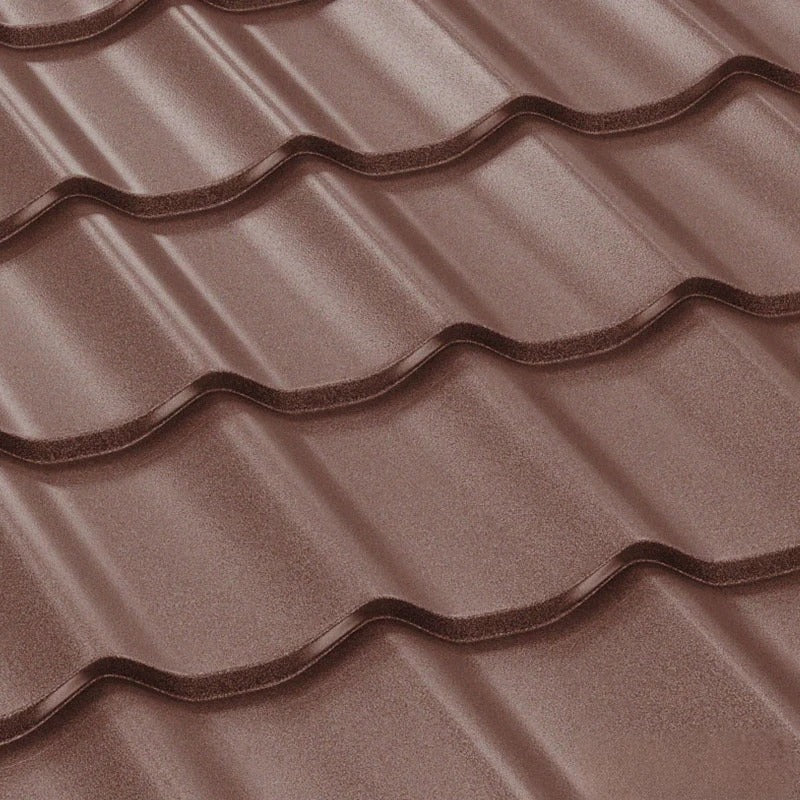 Метални керемиди BILKA Clasic Mat в кафяв цвят - идеални за ремонт на покриви и скатни покриви. LATIVA.bg