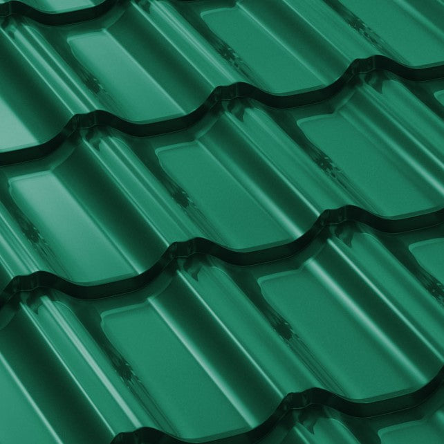 Метални керемиди BILKA Gotic Гланц в зелено, идеални за ремонт на покриви, покривни системи и покривна ламарина - LATIVA.bg