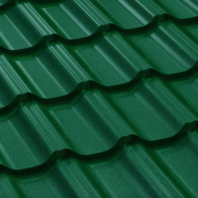 Метални керемиди BILKA Gotic Mat в зелен цвят за идеален ремонт на покриви и скатни покриви - LATIVA.bg