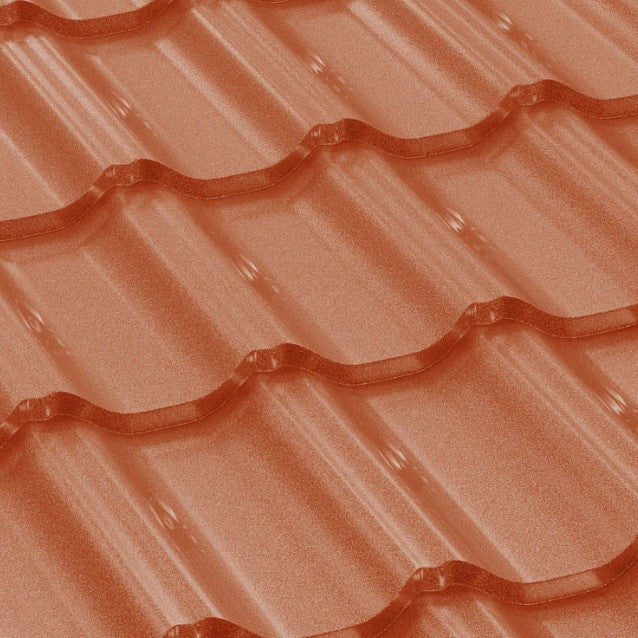 Метални керемиди BILKA Gotic Mat в цвят терракота, идеални за ремонт на покриви и скатни покриви - LATIVA.bg
