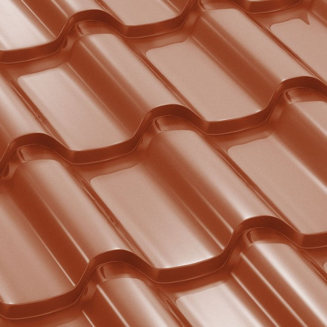 Метални керемиди BILKA Romanic Гланц в кафяв цвят, идеални за ремонт на покриви, скатни покриви и покривни очевидия - LATIVA.bg