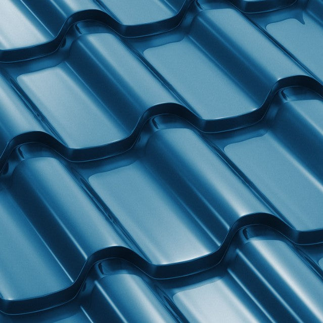 Метални керемиди BILKA Romanic Гланц в тъмносин цвят, идеални за ремонт на покриви и монтаж на скатни покриви, LATIVA.bg