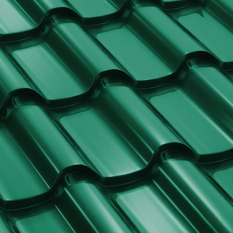 Метални керемиди BILKA Romanic в зелено, идеални за ремонт на покриви, с висока устойчивост и естетика, LATIVA.bg