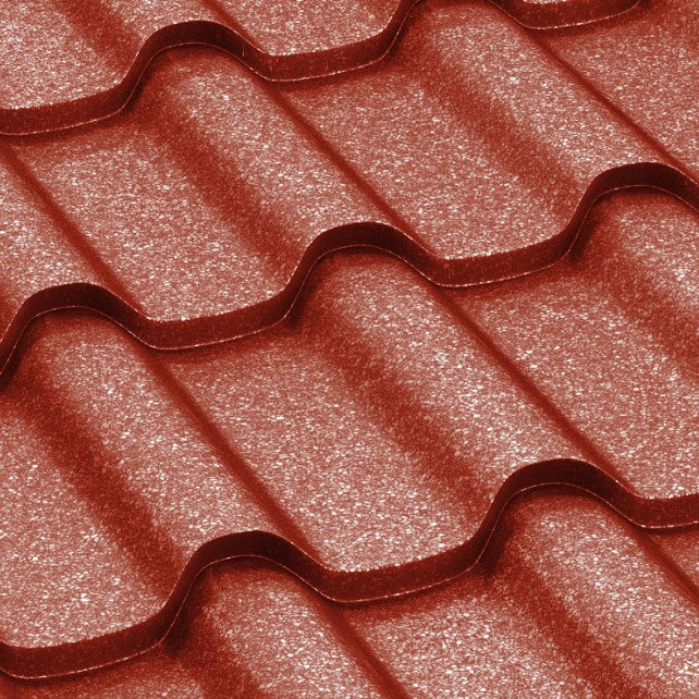 Метални керемиди BILKA Romanic Grande Mat в червен цвят, идеални за ремонт на покриви и покривни системи, LATIVA.bg