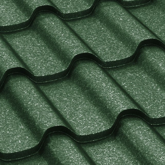 Метални керемиди BILKA Romanic Grande Mat в зелено, идеални за ремонт на покриви и скатни покриви - LATIVA.bg