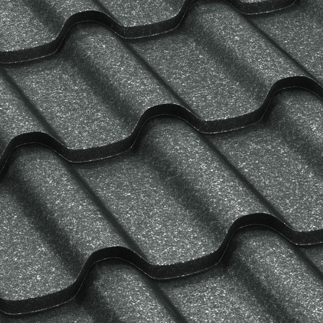 Метални керемиди BILKA Romanic Grande Mat в тъмен цвят, идеални за скатни покриви и ремонт на покриви - LATIVA.bg