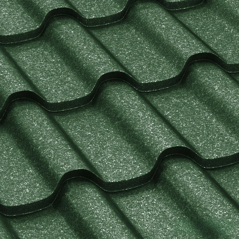 Метални керемиди BILKA Romanic Grande Mat в зелено, идеални за скатни покриви и ремонт на покриви - LATIVA.bg