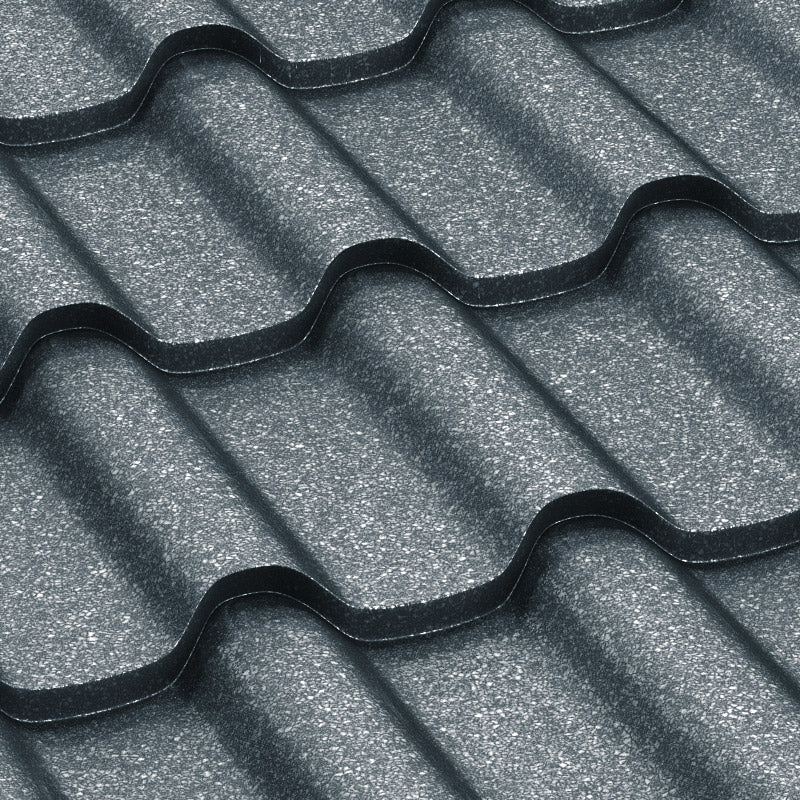 Метални керемиди BILKA Romanic Grande Mat в сив цвят за скадни покриви, подходящи за ремонт на покриви - LATIVA.bg