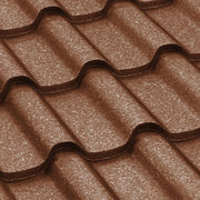 Метални керемиди BILKA Romanic Grande Mat в кафяв цвят. Идеален избор за ремонт на покриви и денонощна защита. LATIVA.bg