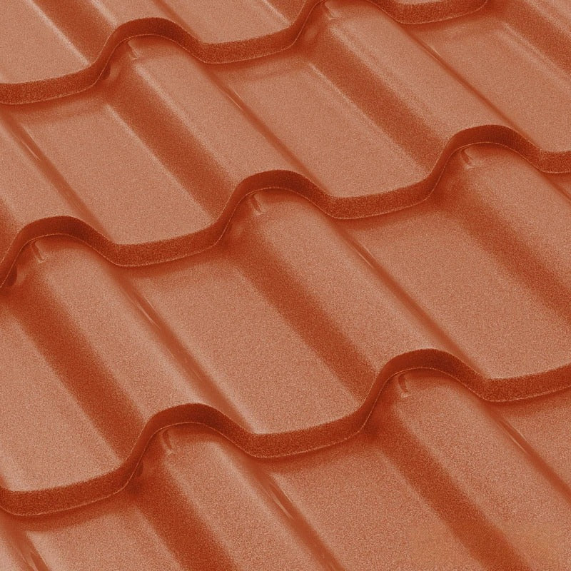 Метални керемиди BILKA Romanic Mat в цвят мед, идеални за ремонт на покриви, скатни покриви и фасадни панели - LATIVA.bg