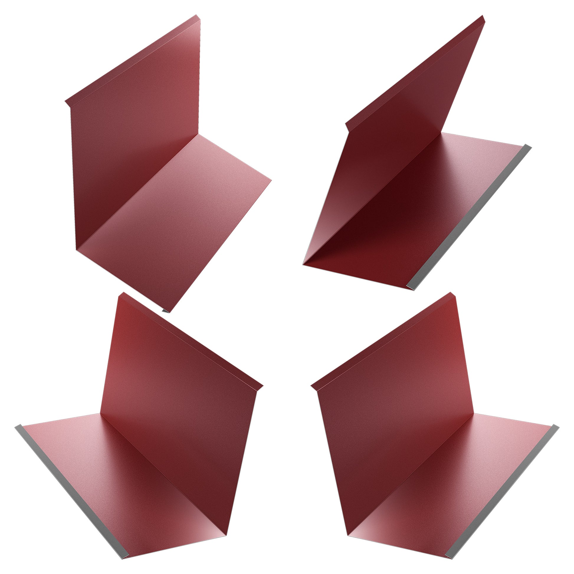 Комплект обшивка за комин 4 части в червено - здрави метални елементи за ремонт на покриви и монтаж на покривна ламарина.