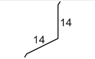 Обшивка над керемиди - схема с размери 14, 14, показваща конструкцията на обшивката
