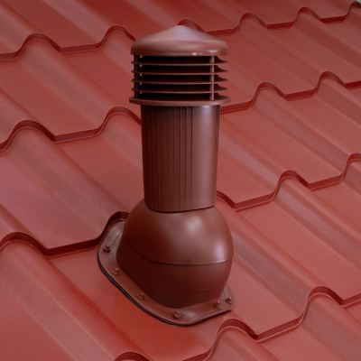 Отдушник за метални керемиди в цвят RAL 3009, идеален за ремонт на покриви. Аксесоари за метални керемиди от LATIVA.bg.