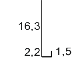 Подулучна пола / 2м – размери 16,3 см, 2,2 см и 1,5 см за скатен покрив