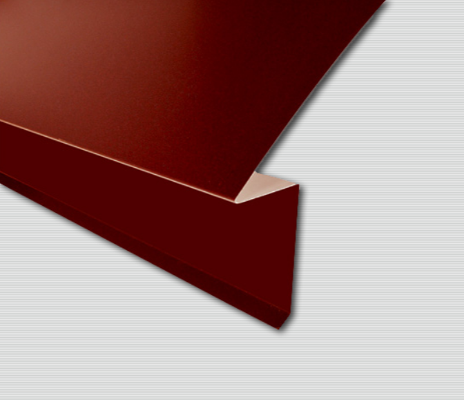 Пола заменяща улук в червен цвят с ъглова форма за покривна система.