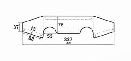 Снегозадържащ елемент Omega, размери 387 мм, конструкция за покриви, крепежни елементи за монтаж