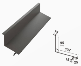 Стенна планка - горна Ретро BILKA с размери 137 мм и 95 мм, идеална за скатни покриви.