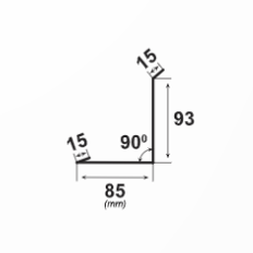 Стенна планка долна с размери 15mm, 85mm и 93mm, идеална за ремонт на покриви и конструкции.
