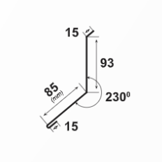 Стенна планка- горна, размери 85мм, 15мм и 93мм с ъгъл 230° за ремонт на покриви и покривни конструкции.
