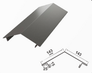 Триъгълен капак Ретро с размери 143 мм, 25 мм и 15 мм за скатни покриви.
