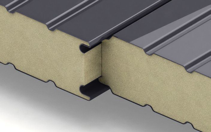 Стенен термопанел PUR 40мм SRB TESLA с топлоизолация, идеален за покриви и фасадно строителство.