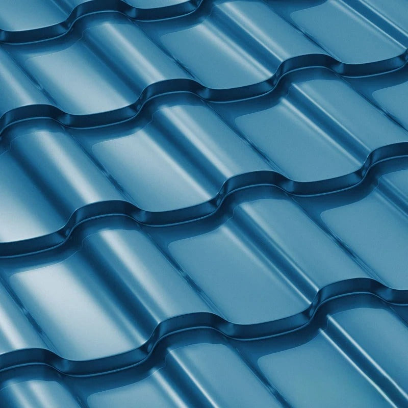 Метални керемиди – цени, модели и предимства при монтаж на нов покрив, син цвят, профил на ламаринени керемиди.