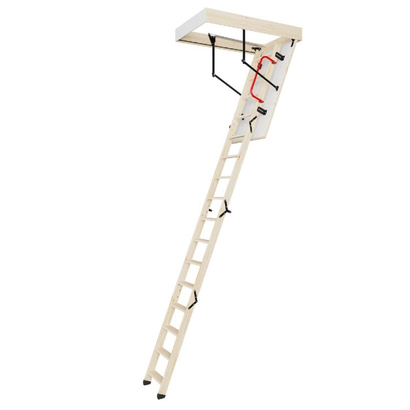 Тавански стълби Long дървена таванска стълба за таван, подходяща за метални керемиди, битумни керемиди и профилирана ламарина