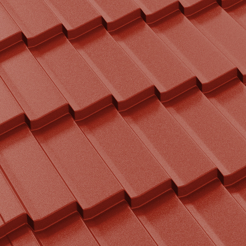 Метални керемиди BILKA Dacic Mat – червена покривна ламарина, ламаринени керемиди, метални керемиди цена