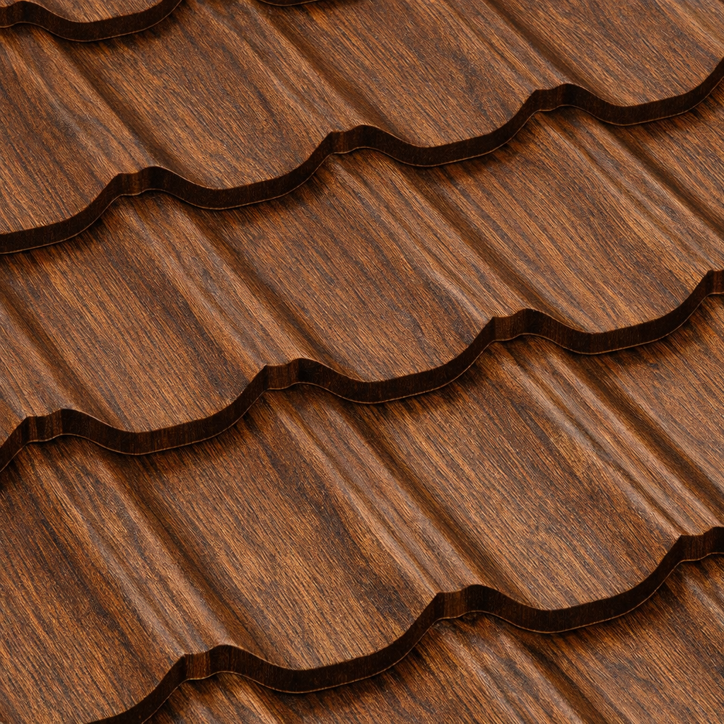Метални керемиди BILKA Gotic Wood с дървесен ефект в кафяв цвят