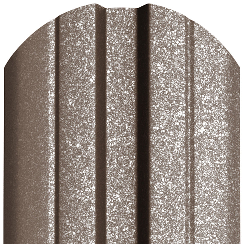 Метални оградни профили BILKA Berna Grande Mat – матов метален ограден профил с релефна повърхност, цвят кафяв