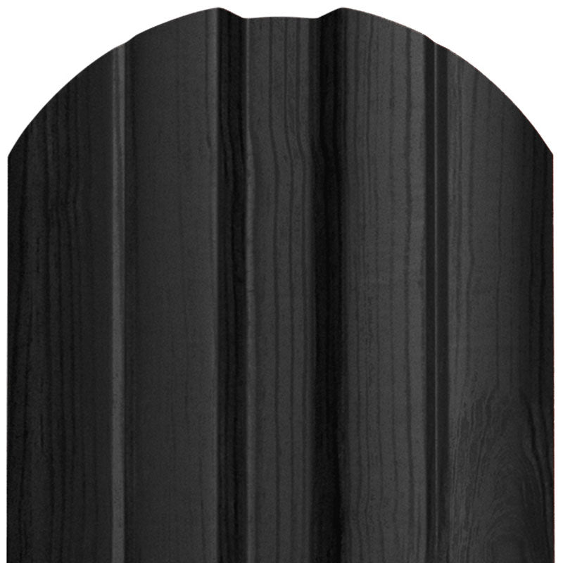 Метални оградни профили BILKA Sofia Wood двустранно боядисан – черен ограден профил с дървесен ефект, арковиден връх